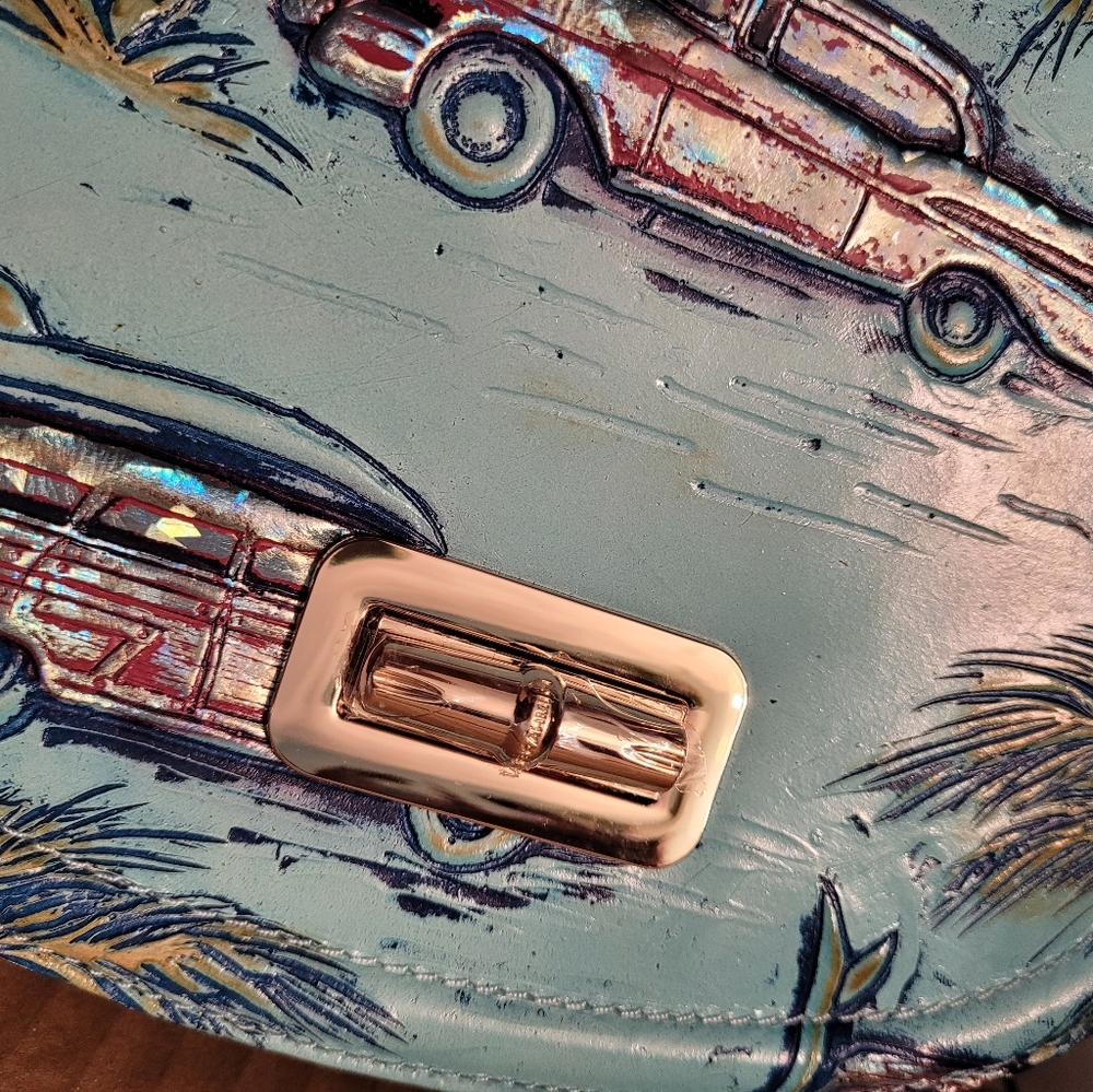 Brahmin BRIAR Copa Cabana Blue Crossbody Bag with Gold Turn-Lock Nwt - Picture 3 of 11